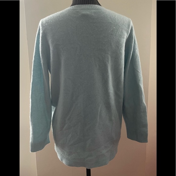 Nordstrom Signature Blue Cashmere V-Neck Sweater Size XS - Picture 3 of 10